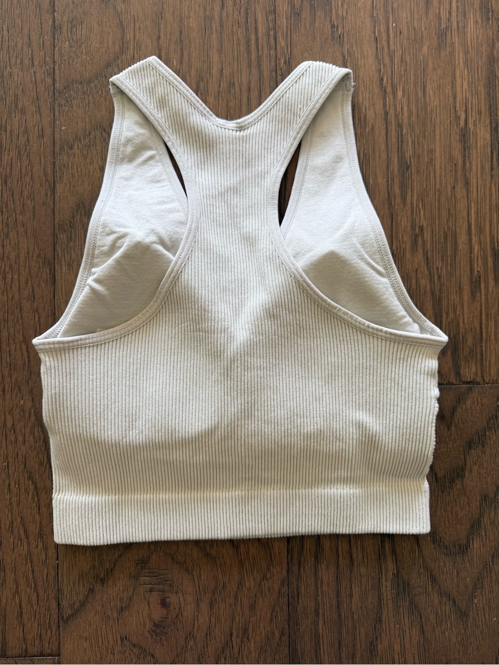 NEW Zenana Ribbed Crop Racerback Tank Top - Bone - Picture 3 of 10